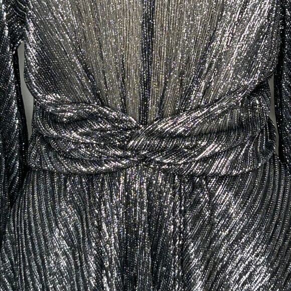 IRO Irisa Mini Dress Black Silver Metallic Holiday Size 40 US 8 - Picture 10 of 11